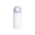 BestSub 12oz/360ml Sublimation Kids Stainless Steel Water Bottle with Plastic Straw & Purple Cap - WhiteIT CareBottles
