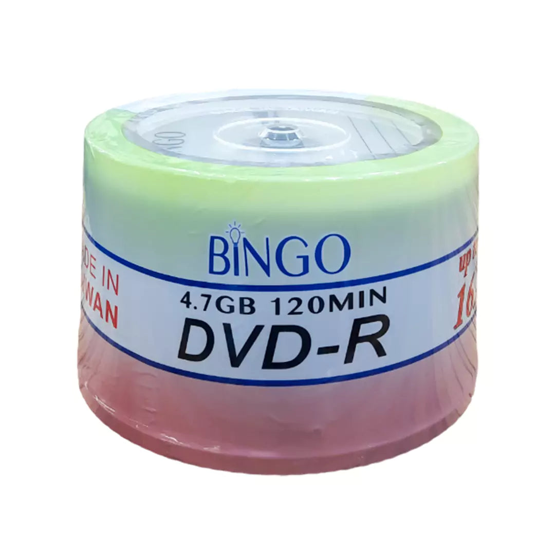 مجموعة أقراص DVD-R من Bingo مكونة من 50 قرصًا (Spindle) – 120 دقيقة/4.7 جيجابايت 