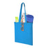 حقيبة يد أفقية من القطن العادي - 42 سم × 37 سم / أزرق فاتح / الطباعة غير متضمنة