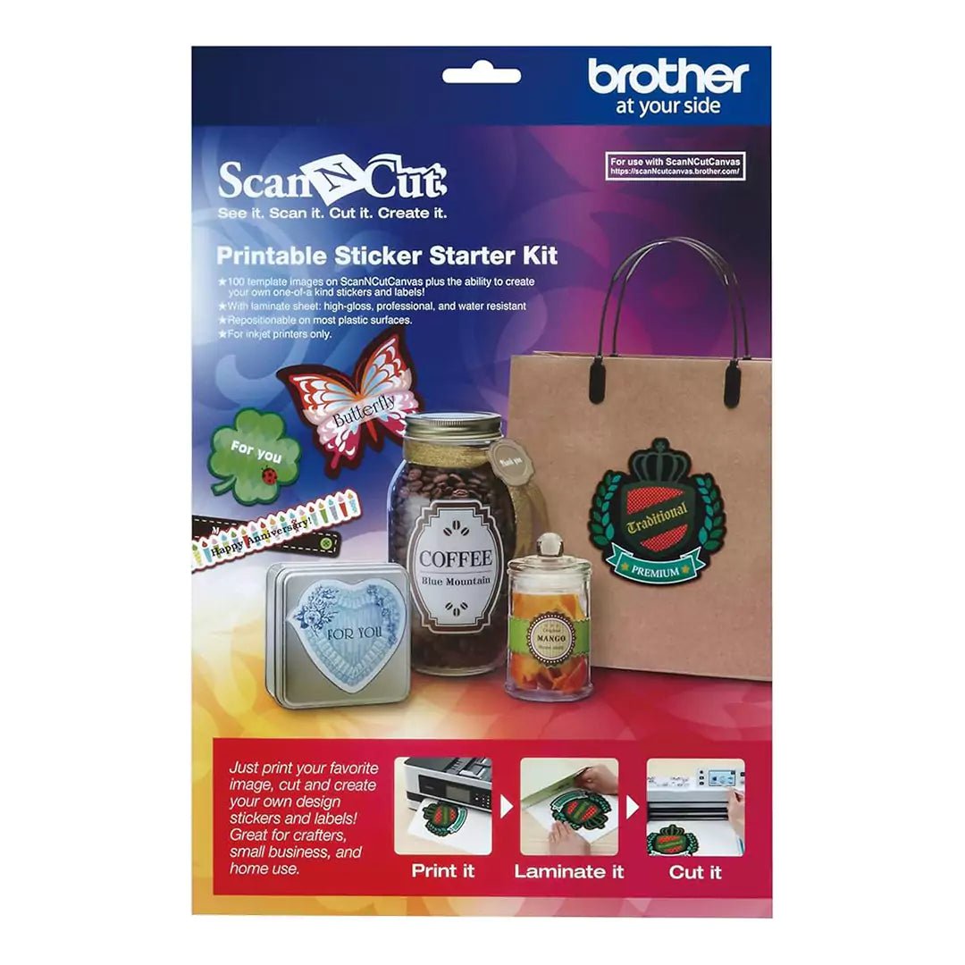 Brother ScanNCut Printable Sticker Starter KitIT CareAdhesive Sticker Vinyl