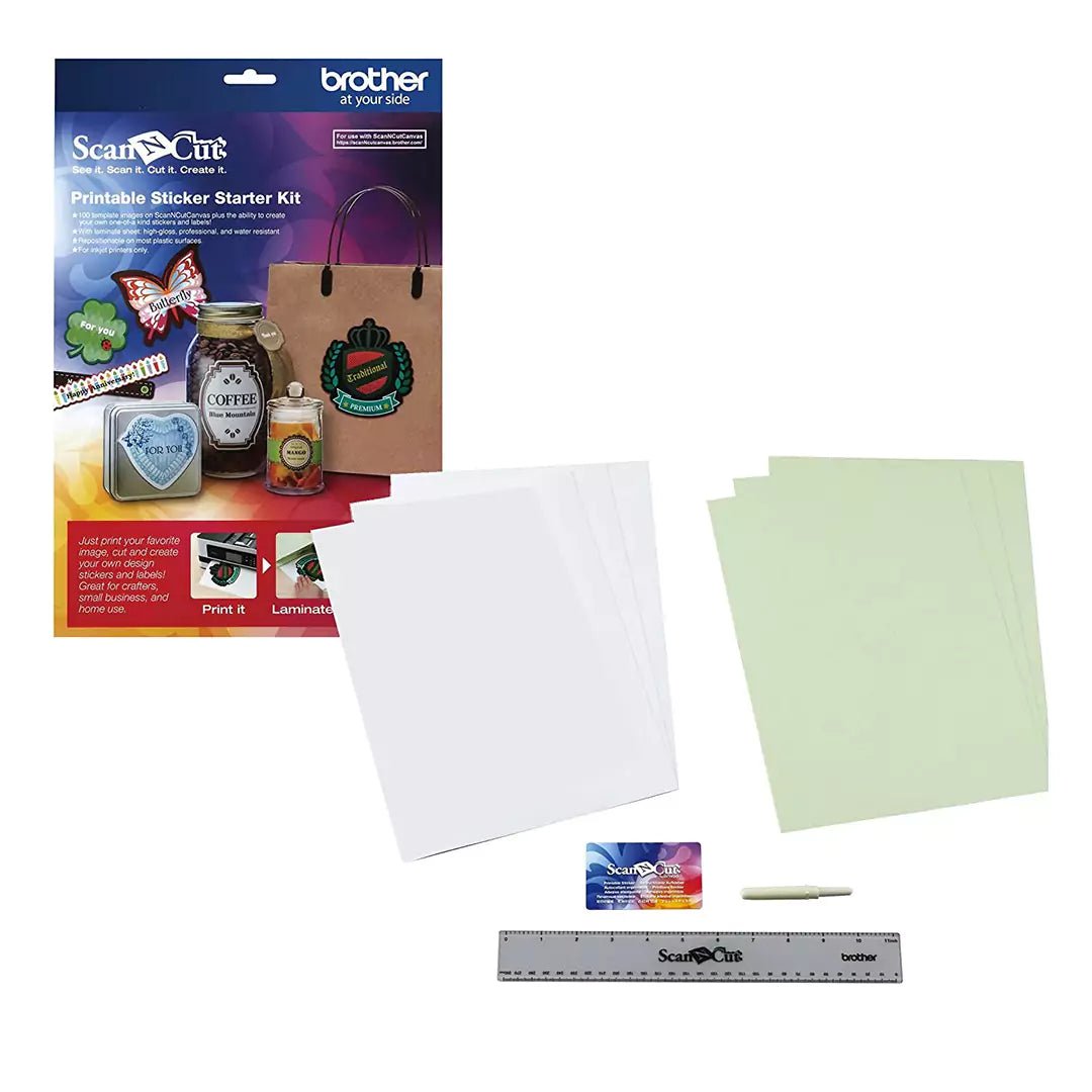 Brother ScanNCut Printable Sticker Starter KitIT CareAdhesive Sticker Vinyl