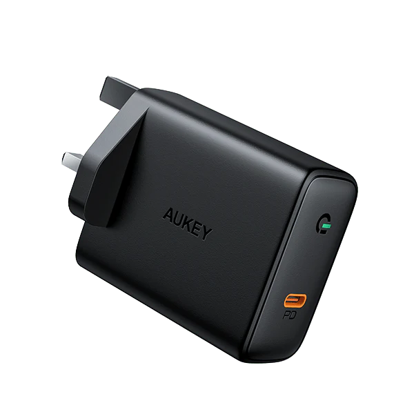 شاحن Aukey Focus 60W USB-C PD مع تقنية GaN Power Tech - أسود
