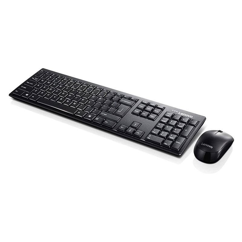 Lenovo 100 Wireless Keyboard and Mouse Combo - Wireless / USB Receiver / 1000dpi / English/Arabic / Black - Keyboard & Mouse Combo - (GX30S99500)