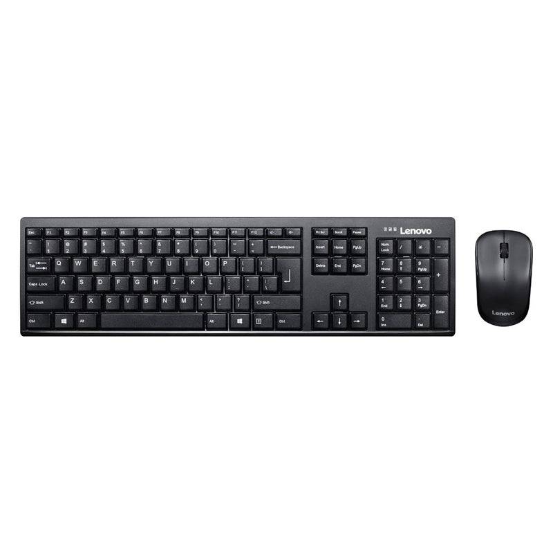 Lenovo 100 Wireless Keyboard and Mouse Combo - Wireless / USB Receiver / 1000dpi / English/Arabic / Black - Keyboard & Mouse Combo - (GX30S99500)