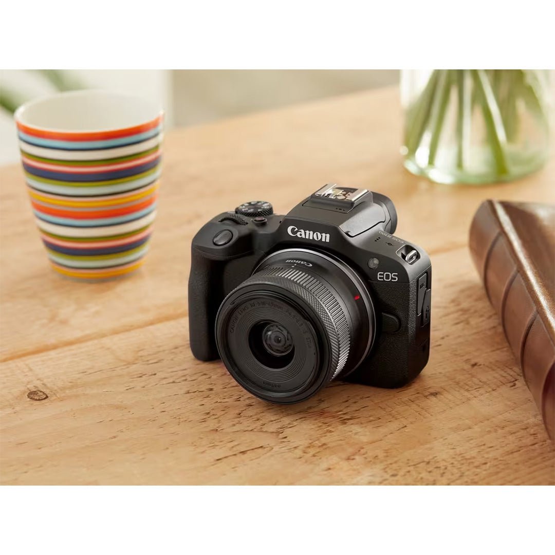 Canon EOS R100 Mirrorless Camera with RF - S 18–45mm F4.5–6.3 IS STM LensIT CareCamera
