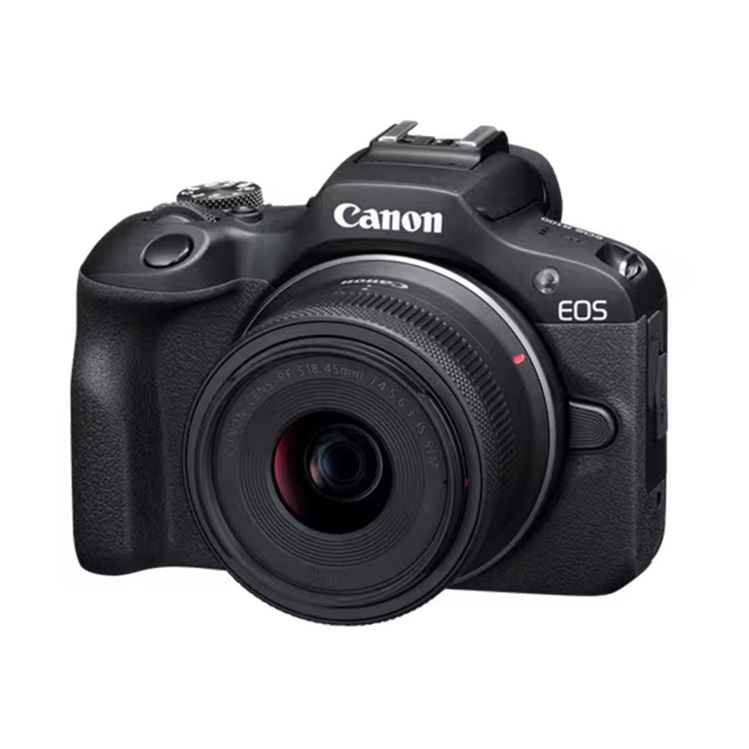 Canon EOS R100 Mirrorless Camera with RF - S 18–45mm F4.5–6.3 IS STM LensIT CareCamera
