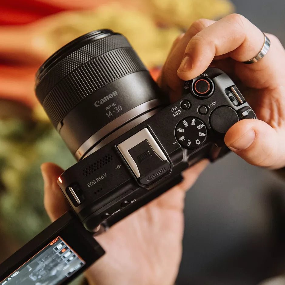 Canon EOS R50 V Mirrorless Creator Camera Kit with RF - S 14 - 30mm F4 - 6.3 IS STM PZ LensIT CareCamera