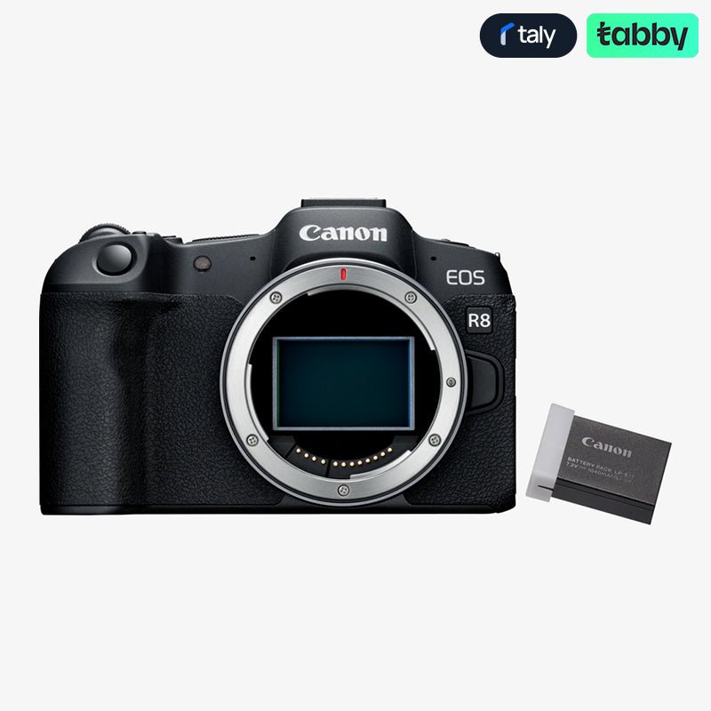 Canon EOS R8 Mirrorless Camera Body (Black) with LP-E17 Battery Kit – 24.2MP Full-Frame Hybrid Camera | IT Care Kuwait
