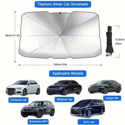 Car Sunshade Umbrella – 143cm x 84cm/ Foldable Windshield ShadeIT CareCar Sunshades