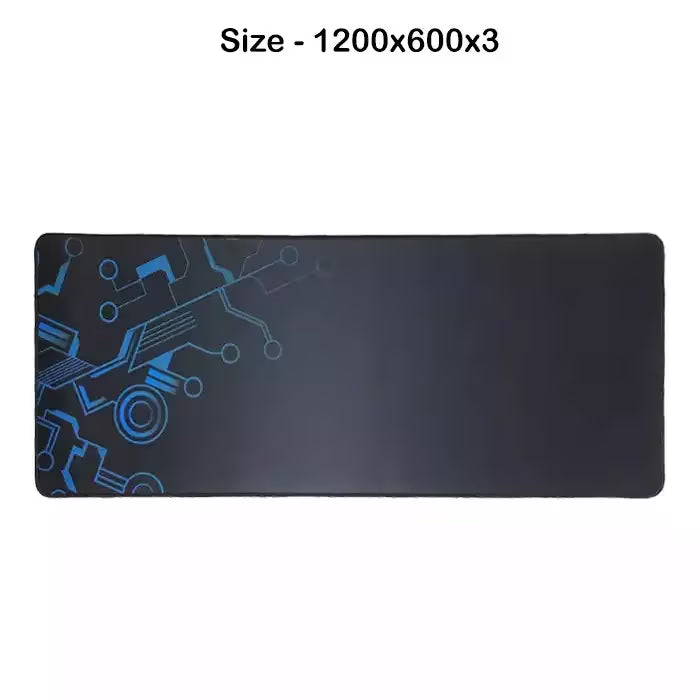 Black Blue Extended Gaming Mouse Pad 1200x600x3mm | IT Care Kuwait