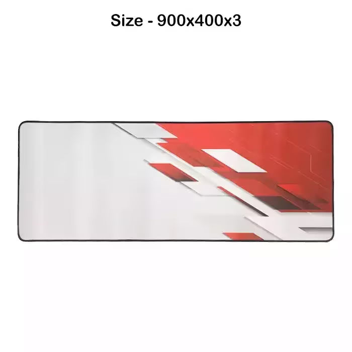 White and Red Shade Extended Gaming Mouse Pad 900x400x3mm | IT Care Kuwait