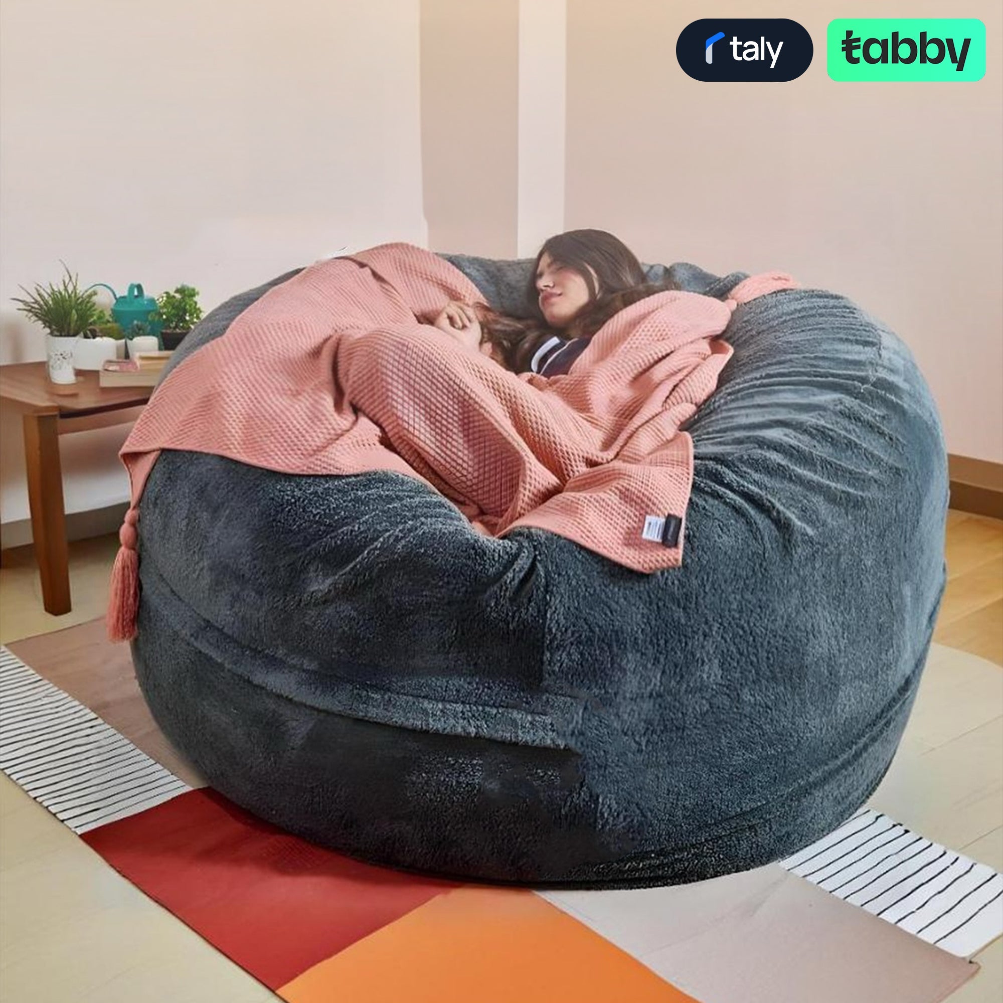 Cozy Jumbo Plush Bean Bag Sofa - Ultra Soft Oversized Lounge Chair | IT Care Kuwait
