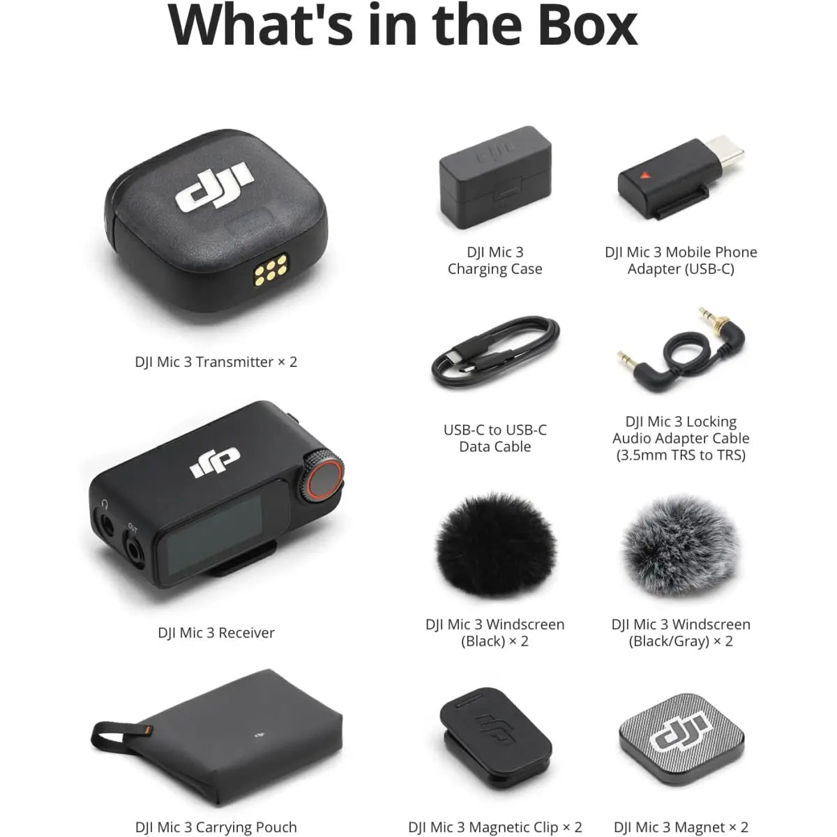 DJI MIC 3 (2 TX + 1 RX + CHARGING CASE)IT CareMicrophones