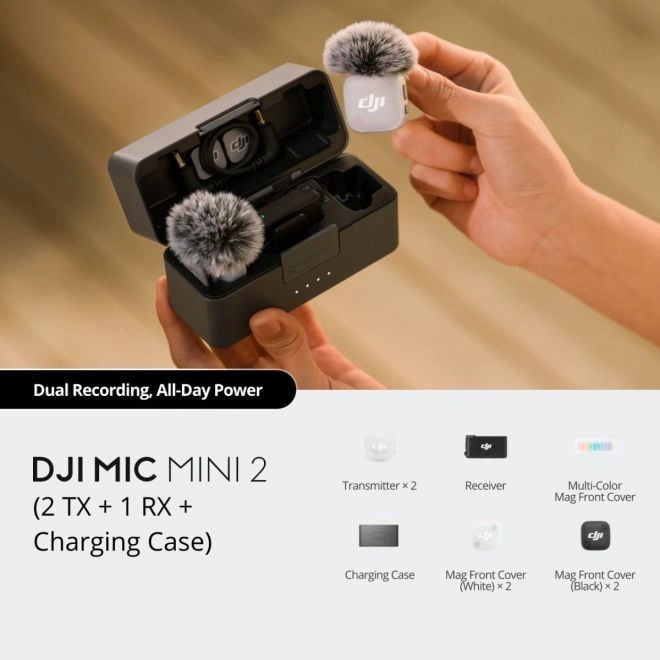 DJI Mic Mini 2 Transmitter and Receiver Close-Up | IT Care Kuwait