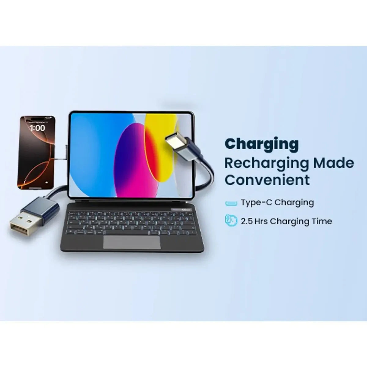 Powerology Dynaboard Wireless Keyboard Case for iPad 10th Gen with MagSafe Phone Holder | IT Care Kuwait – Image 3