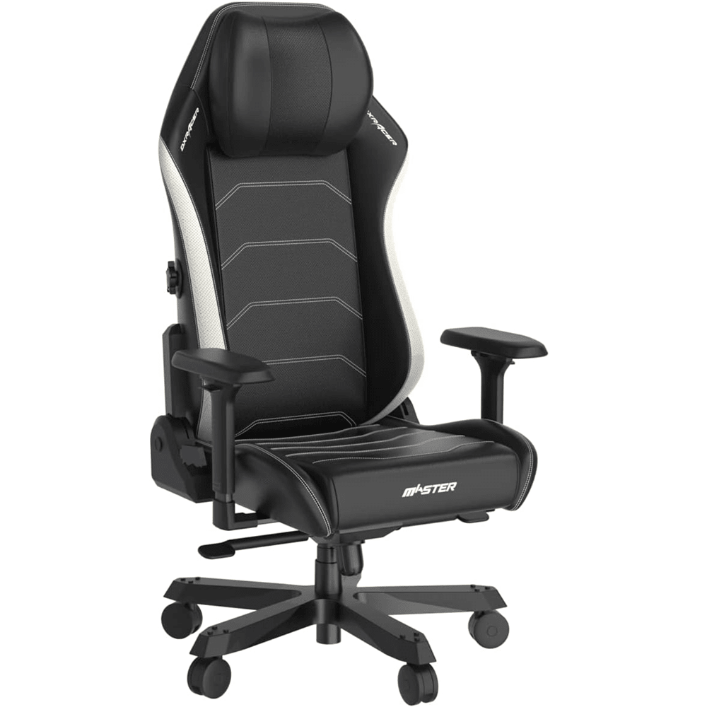 DXRacer Master XL Gaming Chair – Ergonomic 4D Lumbar Support, Memory Foam Headrest (Black/White)IT CareGaming Chair