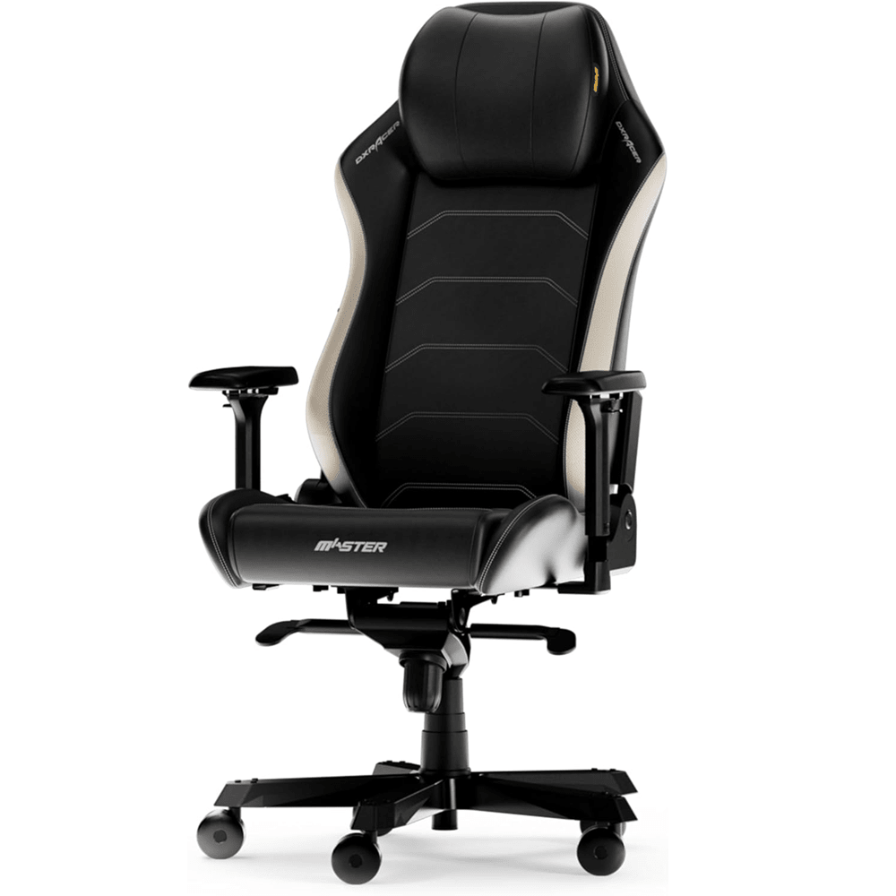 DXRacer Master XL Gaming Chair – Ergonomic 4D Lumbar Support, Memory Foam Headrest (Black/White)IT CareGaming Chair