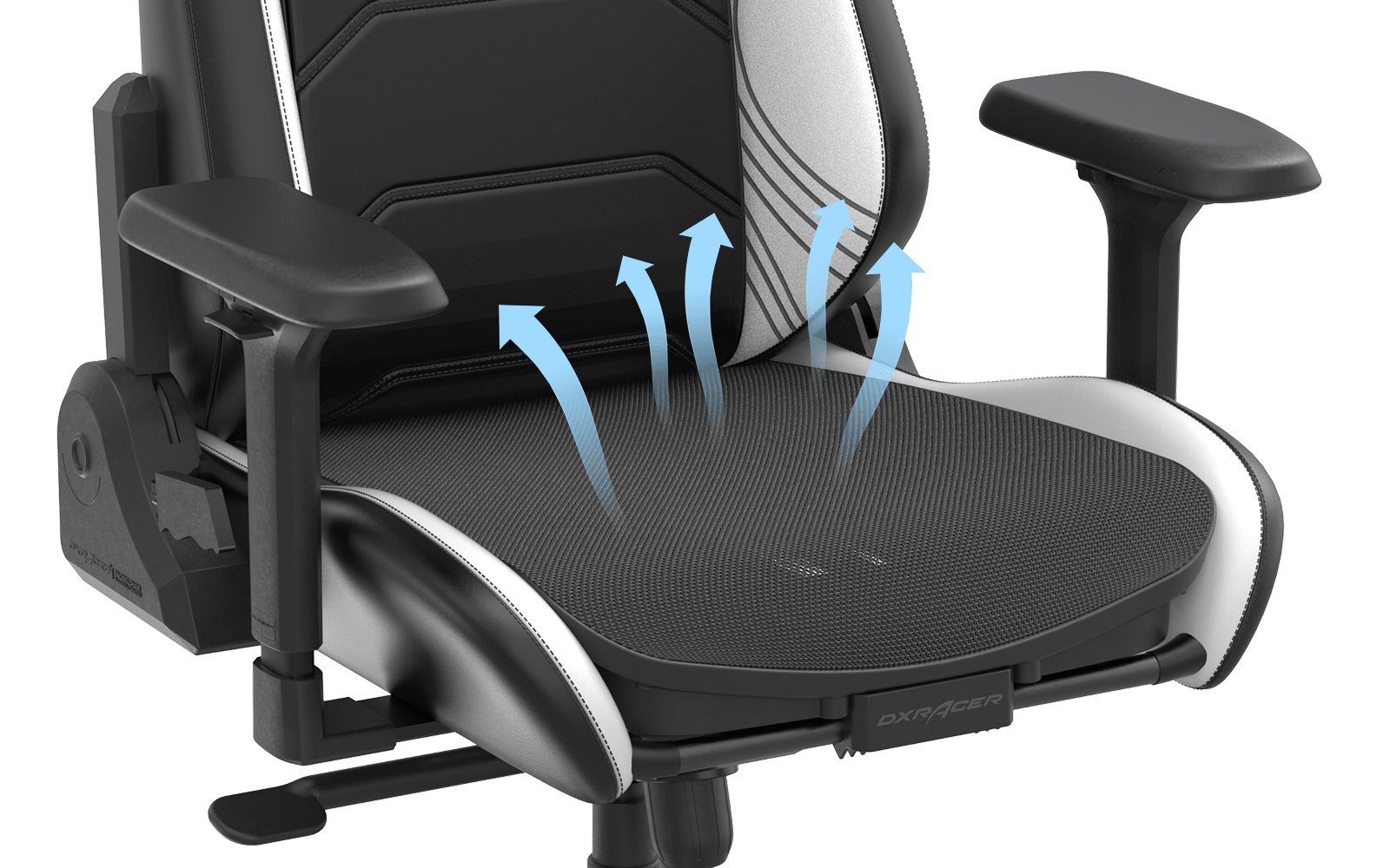 DXRacer Master XL Gaming Chair – Ergonomic 4D Lumbar Support, Memory Foam Headrest (Black/White)IT CareGaming Chair