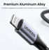 UGREEN US304 USB-C to Lightning 20W Fast Charging Braided Cable 1m - Black