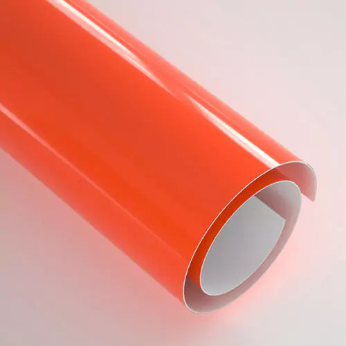 Craft Express Self-Adhesive Vinyl - 30.5 x 30.5 cm / 20 Sheets / Glossy Sun Orange