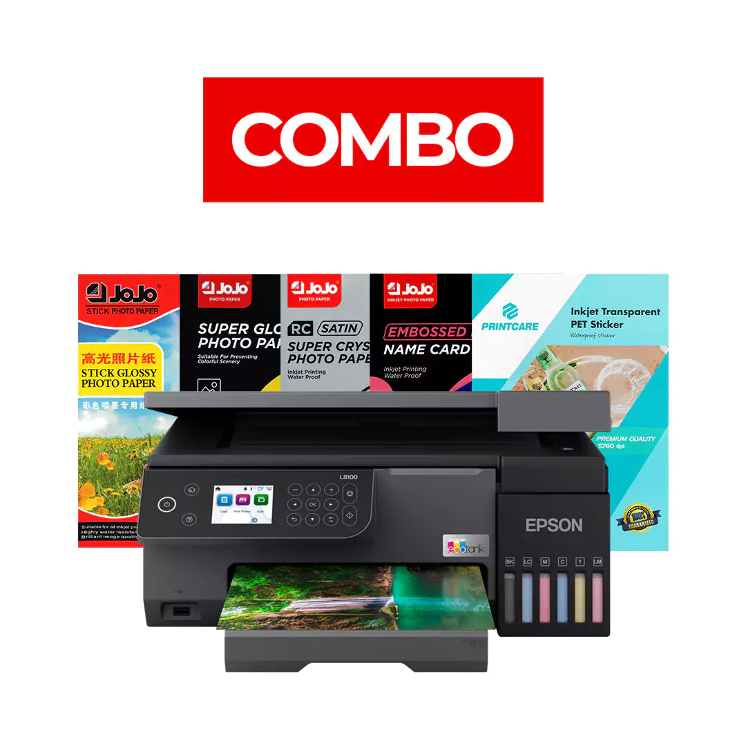 Epson EcoTank L8100 A4 Wi-Fi 3-in-1 Photo Printer - Photo Paper Bundle Offer