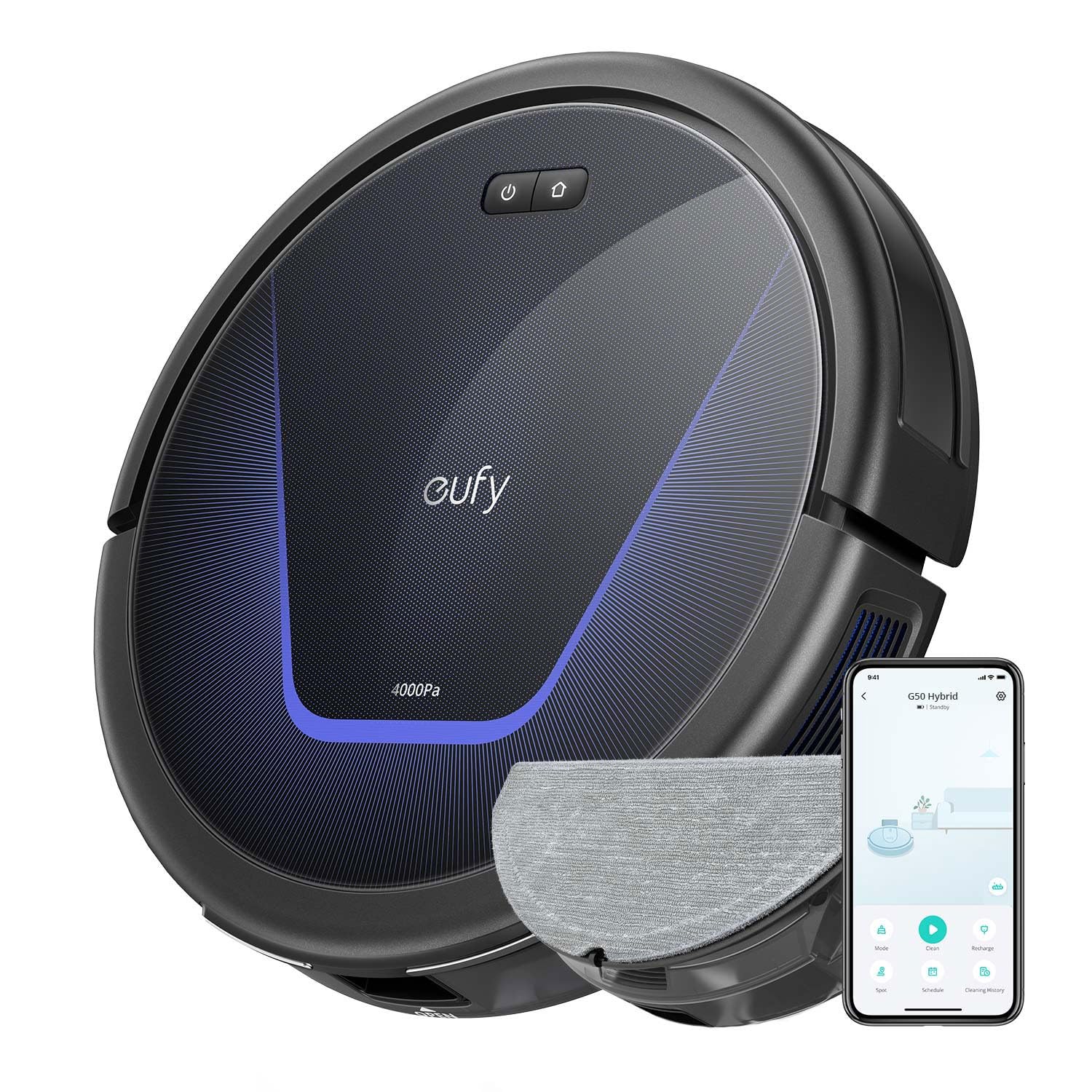 Eufy G50 Hybrid Robot Vacuum & Mop (Bluetooth Control) - Black | IT Care Kuwait