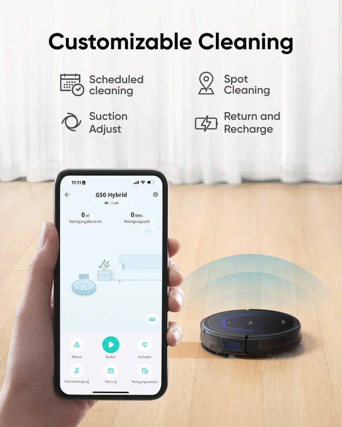 Eufy G50 Hybrid Robot Vacuum & Mop (Bluetooth Control) - BlackIT CareSmart Vacuum Cleaner