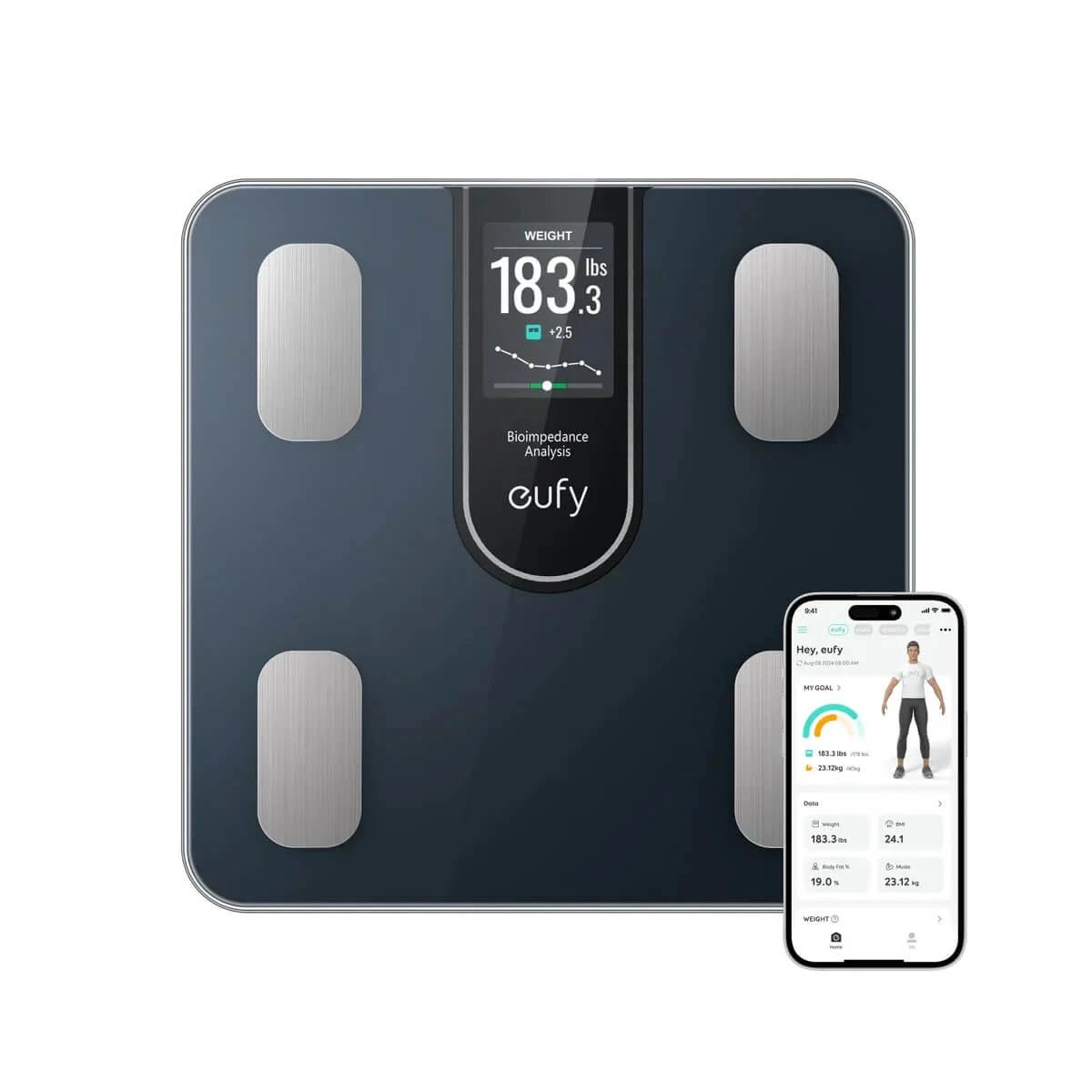 Eufy Smart Scale C20 – Bluetooth Smart Body Composition Scale - Black | IT Care Kuwait