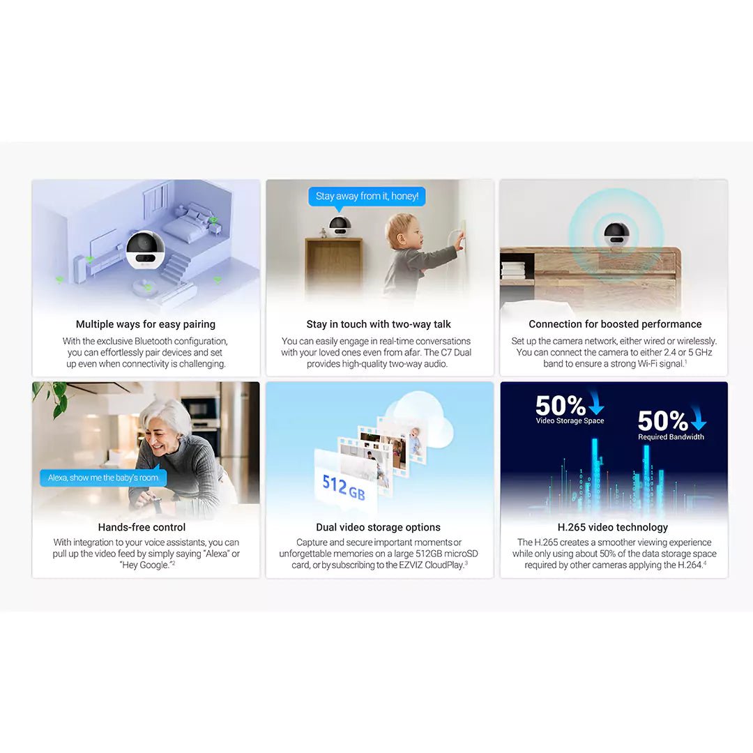 Ezviz C7 Dual 2K+ Pan & Tilt Wi - Fi Camera with Dual - Lens TechnologyIT CareSecurity Camera
