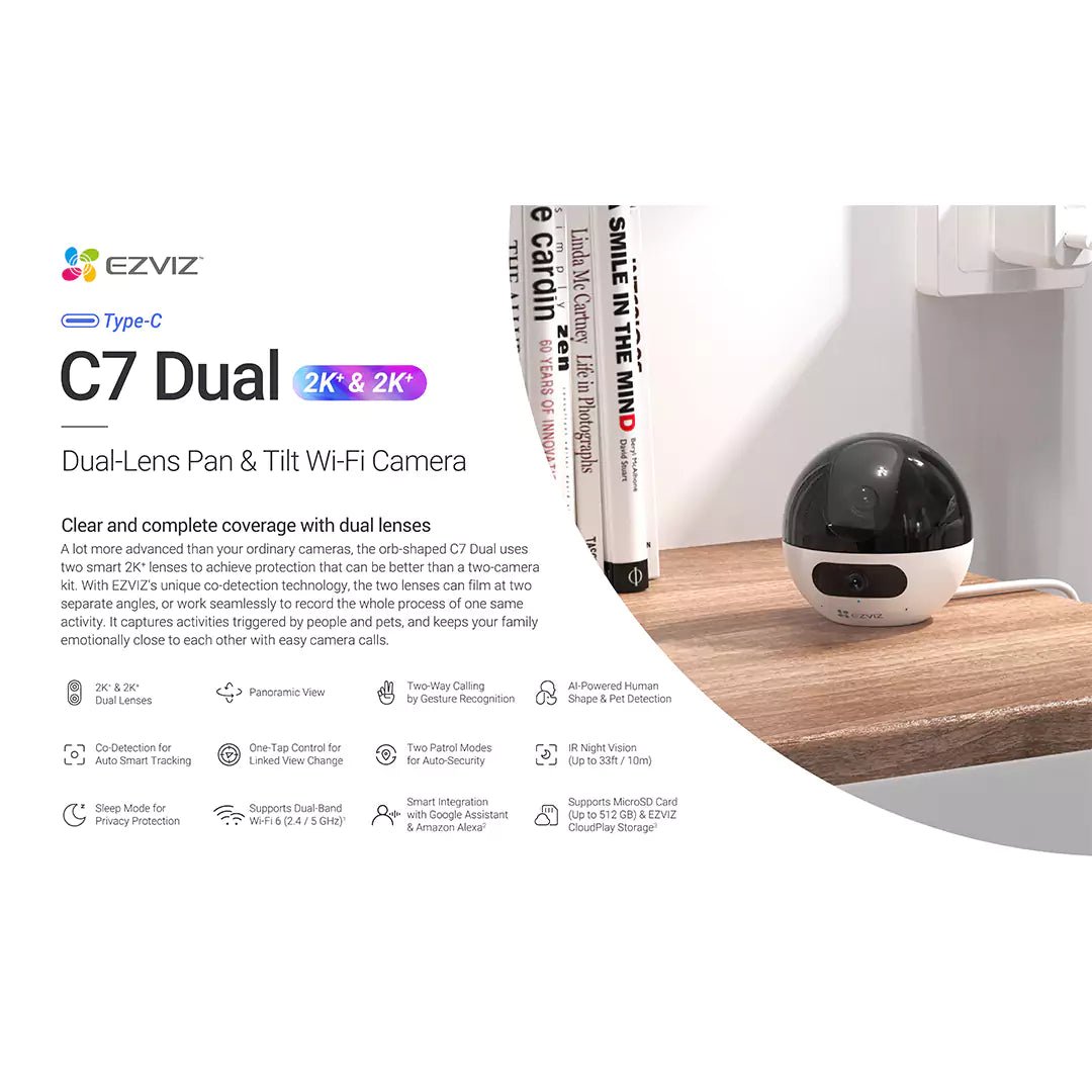 Ezviz C7 Dual 2K+ Pan & Tilt Wi - Fi Camera with Dual - Lens TechnologyIT CareSecurity Camera