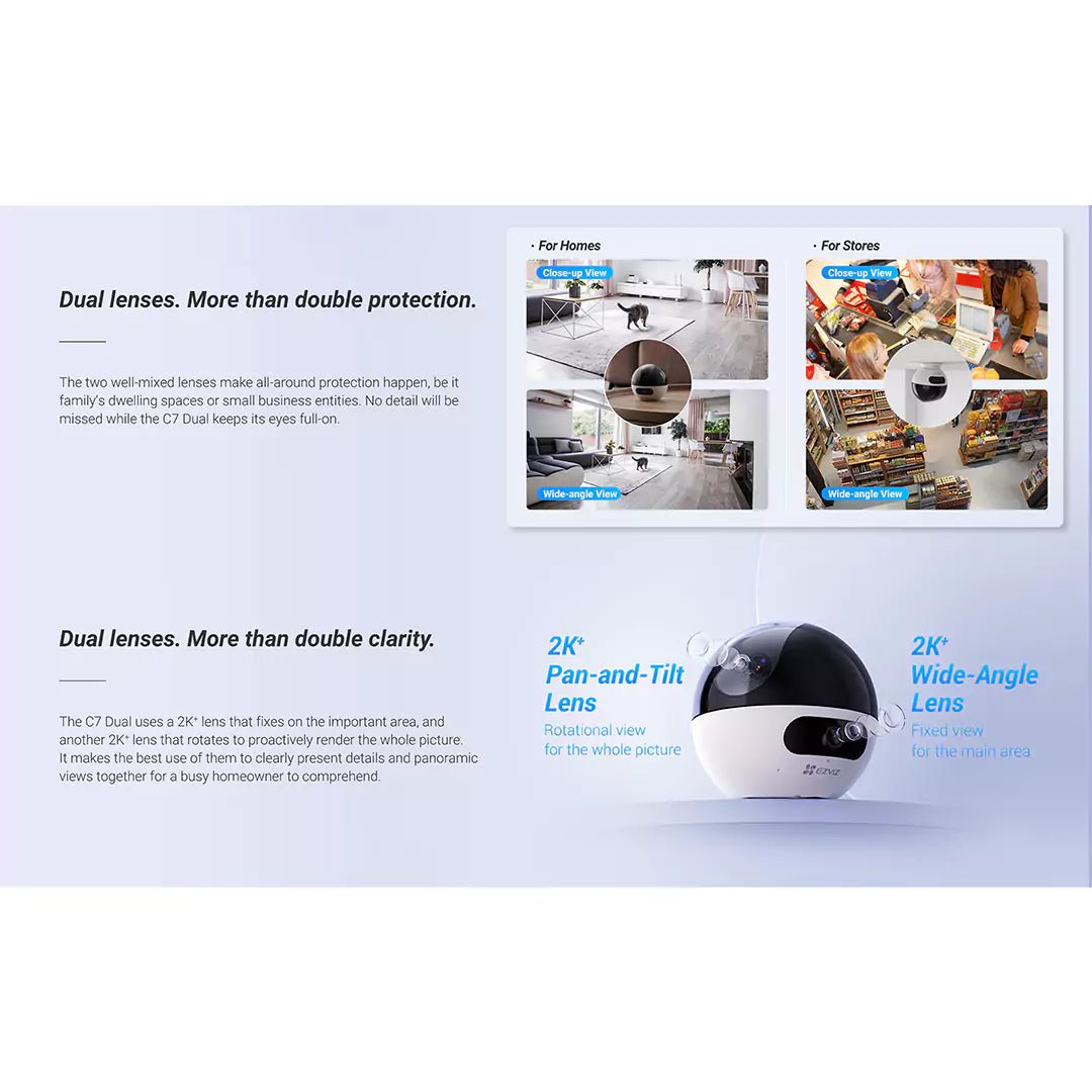 Ezviz C7 Dual 2K+ Pan & Tilt Wi - Fi Camera with Dual - Lens TechnologyIT CareSecurity Camera