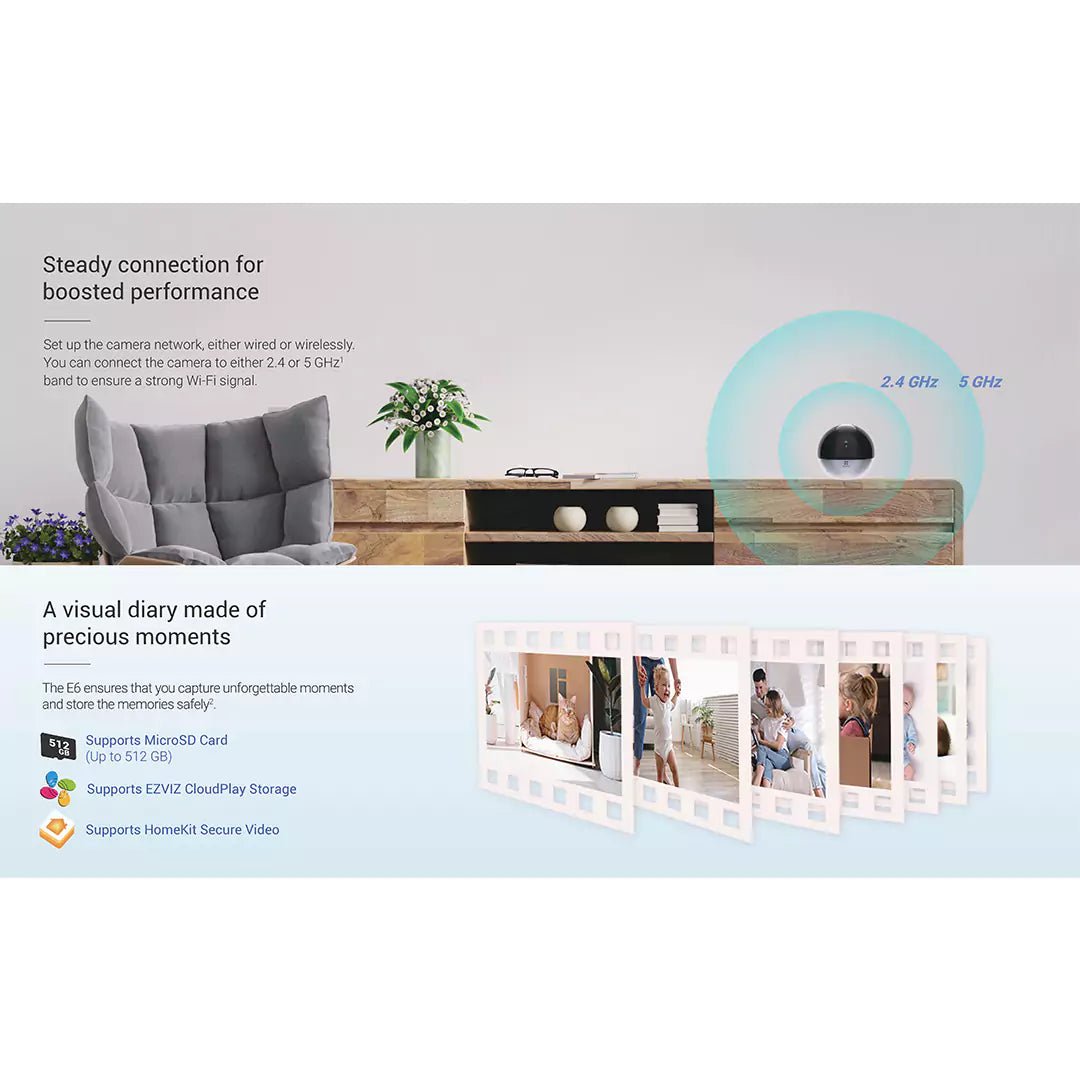 EZVIZ CS - E6 3K Smart Wi - Fi Surveillance Camera with 5MP Resolution and Color Night VisionIT CareSecurity Camera
