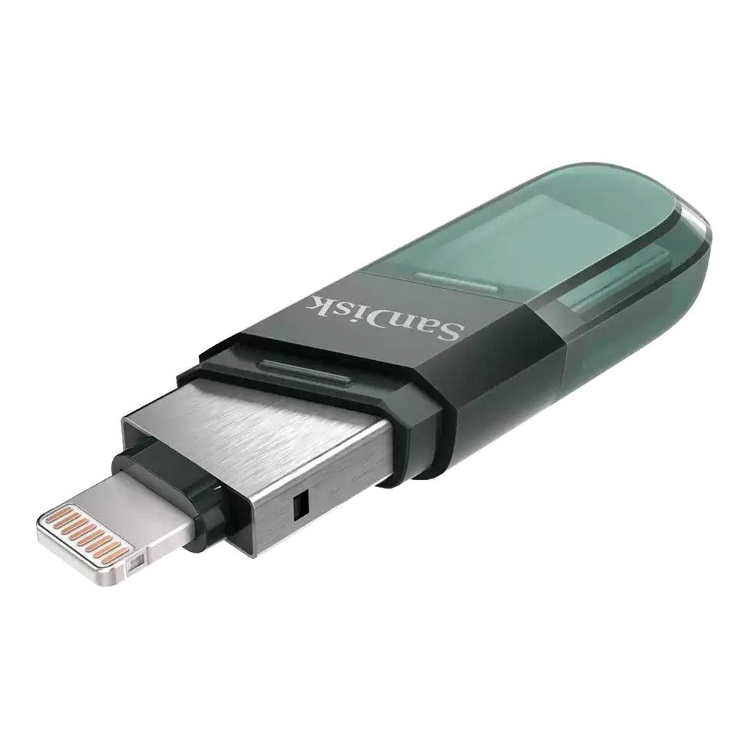 محرك الأقراص المحمول SanDisk iXpand Flip - 32 جيجابايت / USB 3.1 Gen 1 / Lightning / أخضر