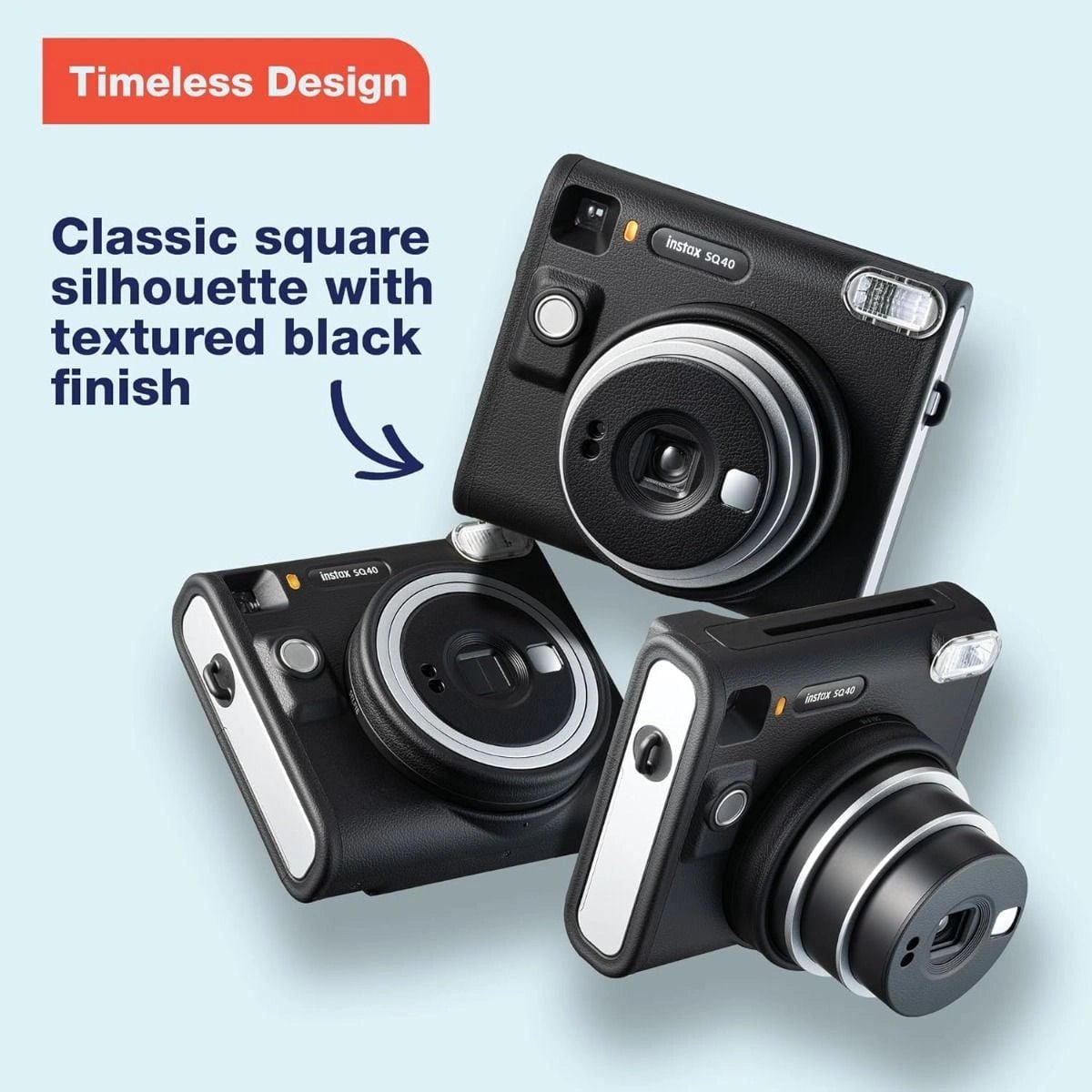 FUJIFILM INSTAX SQUARE SQ40 INSTANT FILM CAMERA, USB TYPE - C - BLACKIT CareCamera