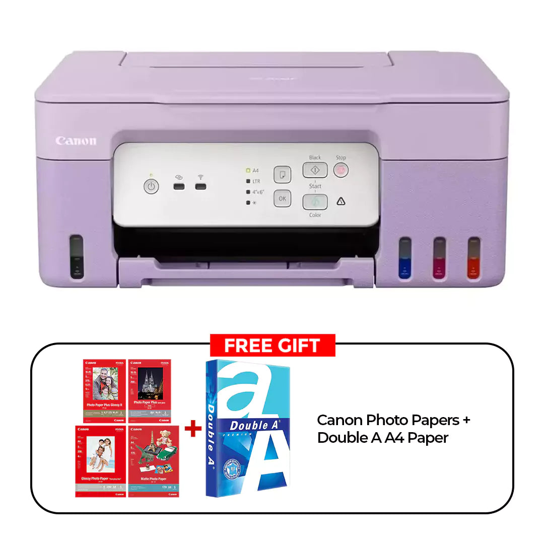 Canon PIXMA G3430 All-in-One Multi-function Ink Tank Printer – Violet/ Bundle Offer