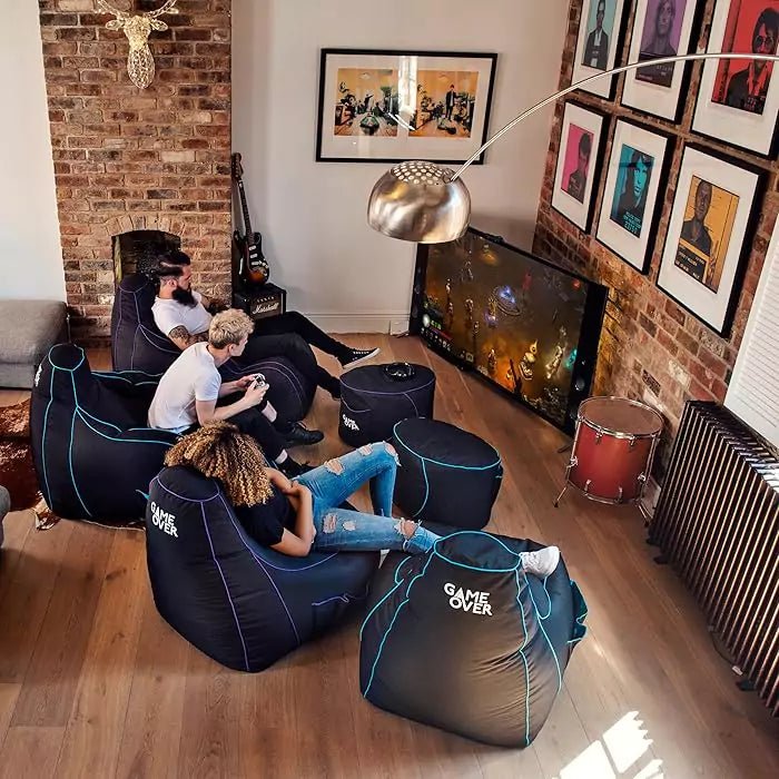Gaming Bean Bag Chair with Side Pockets & Headset Holder - Green/ Free Beans IncludedIT CareBean Bag