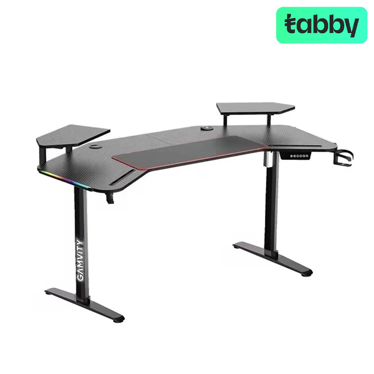 Gamvity Electric Height Adjustable Gaming Desk with Controller & Cable Management – 160×80×75cm / Black | IT Care Kuwait