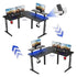 Gamvity Gaming Corner L - Shaped RGB Computer Desk – 130×60×73cm/ Carbon Fiber Surface with Shelf, Cup & Headphone Holder – BlackIT CareGaming Desk