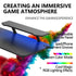 Gamvity Gaming Corner L - Shaped RGB Computer Desk – 130×60×73cm/ Carbon Fiber Surface with Shelf, Cup & Headphone Holder – BlackIT CareGaming Desk