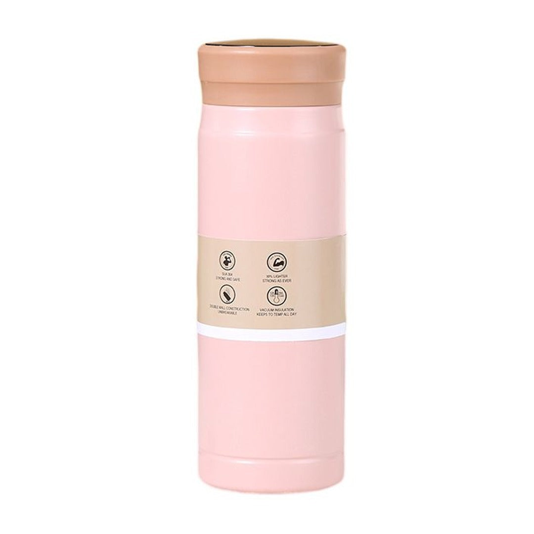 Smart Thermos Water Bottle and Coffee Flask with Temperature Display – 200ml / Pink