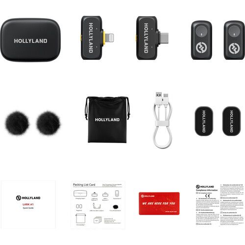 Hollyland LARK A1 Combo Dual Wireless Microphone 2-Person USB-C Lightning | IT Care Kuwait