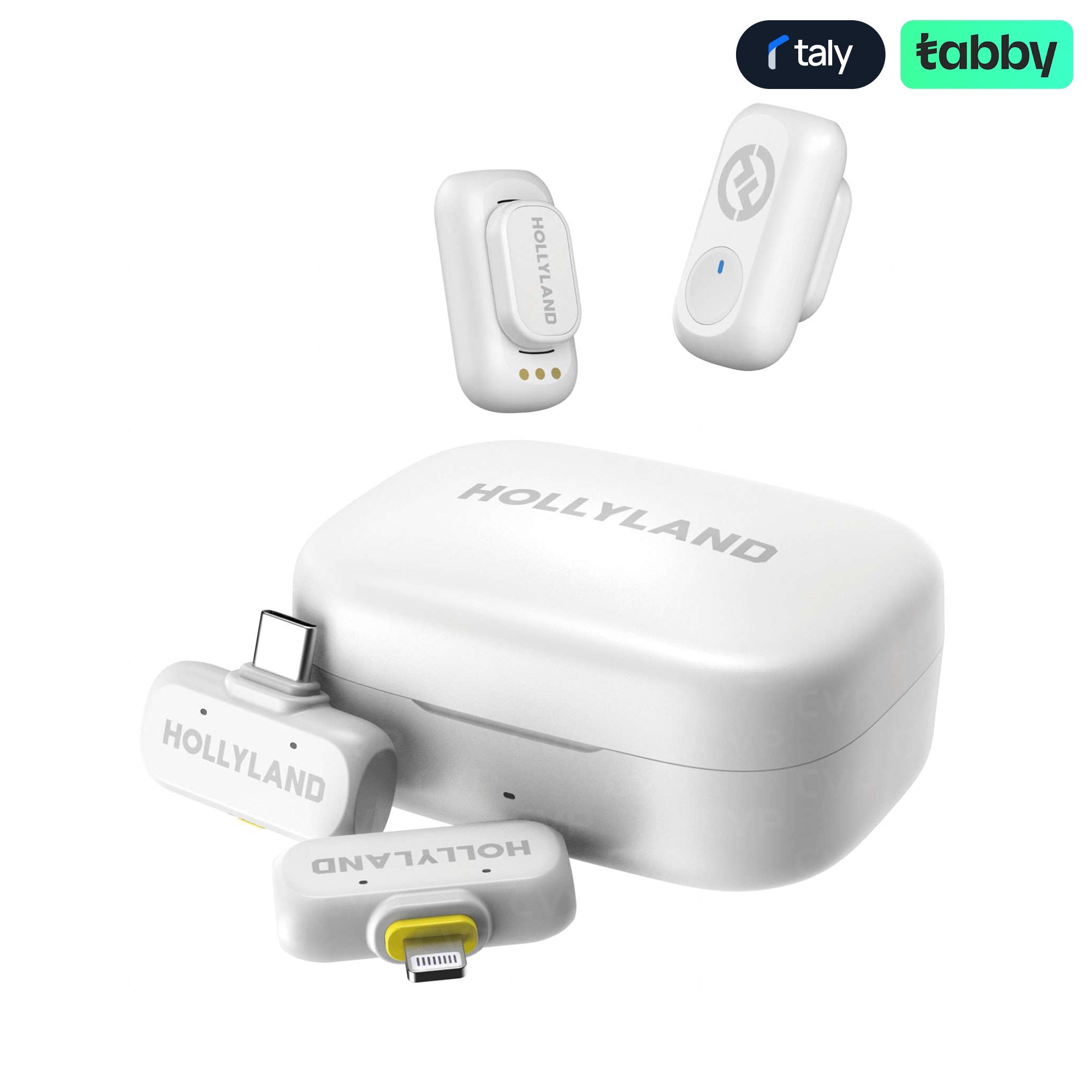 Hollyland LARK A1 Combo Dual Wireless Microphone USB-C Lightning 2-Person Ivory White | IT Care Kuwait