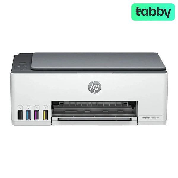 طابعة HP Smart Tank 580 AIO - 12 صفحة في الدقيقة / 4800 نقطة في البوصة / A4 / USB / Wi-Fi / طابعة نافثة للحبر بالألوان - طابعة