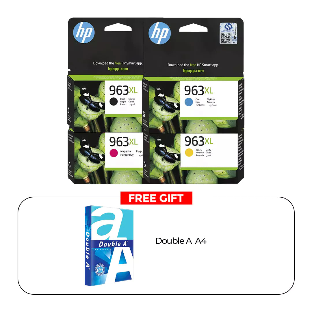 HP 963XL Ink Cartridge Full Set + Free Gift Double A4