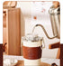 كوب قهوة سيراميك GELU - 350 مل / أبيض فاتح / 304 كوب ترمس من الفولاذ المقاوم للصدأ مصنوع من الجلد الفاخر الفاخر