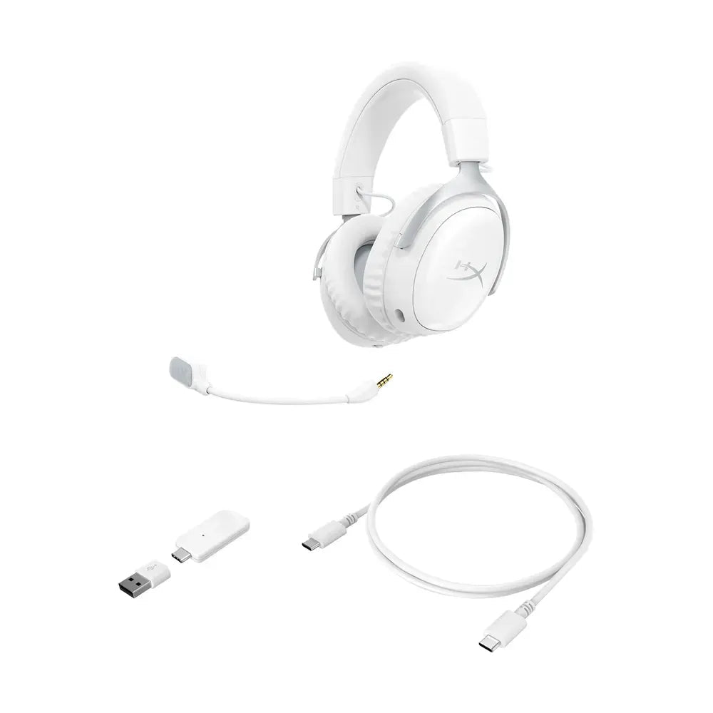 HyperX Cloud III S Wireless Gaming Headset DTS Spatial Audio White | IT Care Kuwait