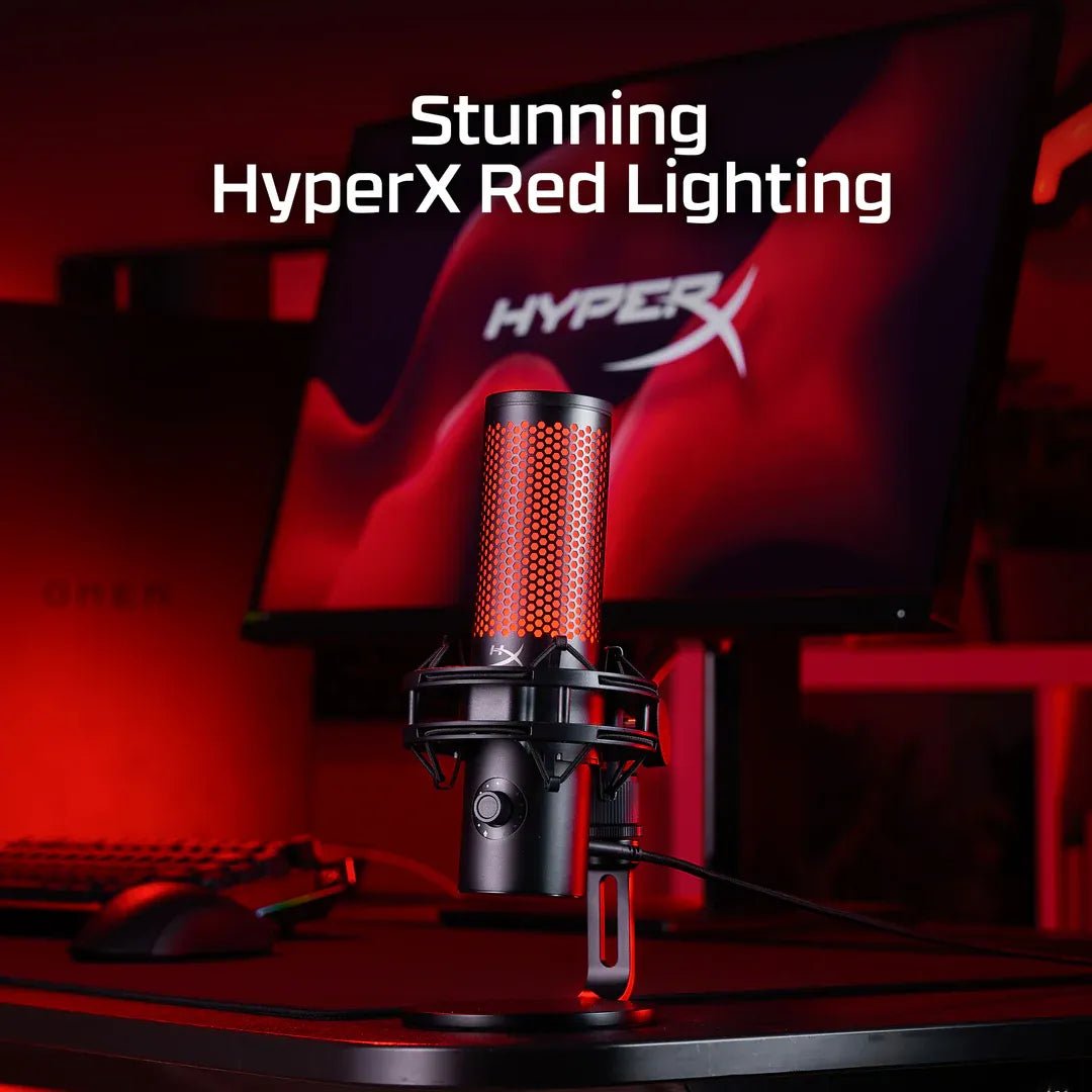 HyperX QuadCast 2 USB Condenser Microphone 24-bit 96kHz RGB Lighting Black | IT Care Kuwait