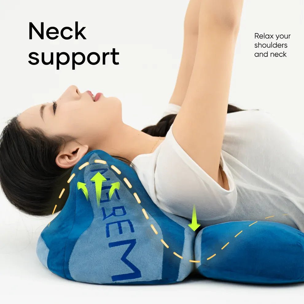 Ingrem Fat Cat Pillow, Soft Ergonomic Memory Foam Cushion - BlueIT CarePillow