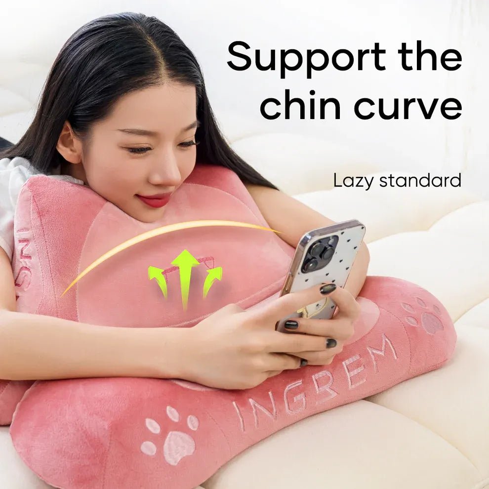 Ingrem Fat Cat Pillow, Soft Ergonomic Memory Foam Cushion - PinkIT CarePillow