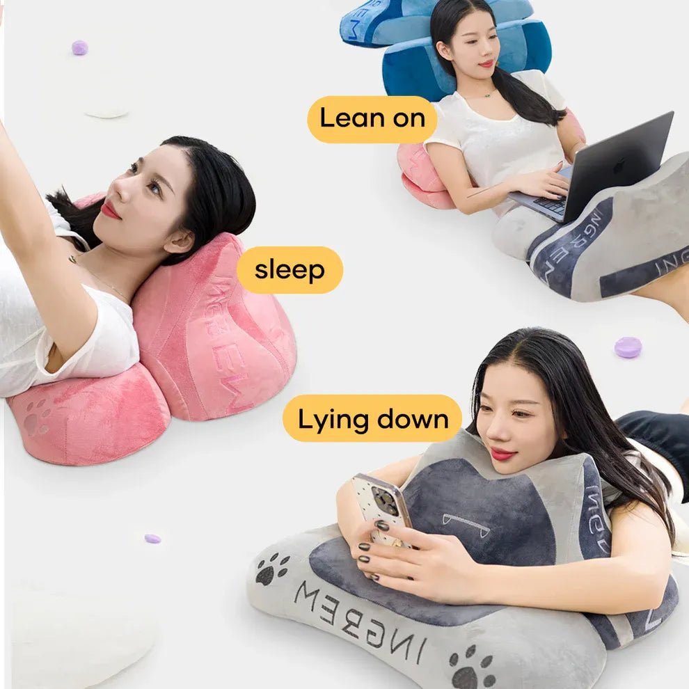 Ingrem Fat Cat Pillow, Soft Ergonomic Memory Foam Cushion - PinkIT CarePillow